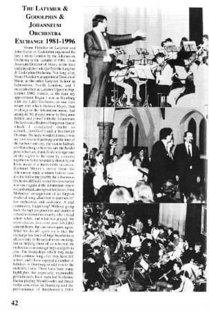 The Latymer & Godolphin & Johanneum Orchestra Exchange 1981-1996