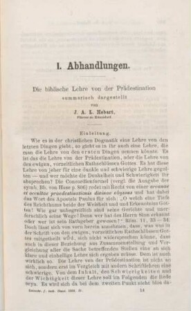 209-251 Die biblische Lehre von der Prädestination summarisch dargestellt