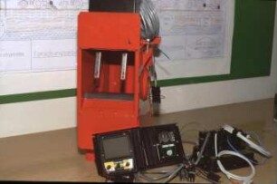 Fotografie: Erntetechnik, Mähdrescher selbstfahrend, Ertragsmessung, Ertragssensor, Prüfstand