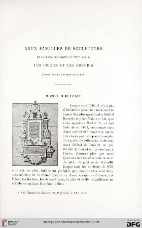 3. Pér. 17.1897: Deux familles de sculpteurs de la première moitié du XVIIe siècle, 3 : les Boudin et les Bourdin