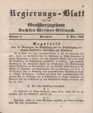 Nr. 8 : 9. März 1853