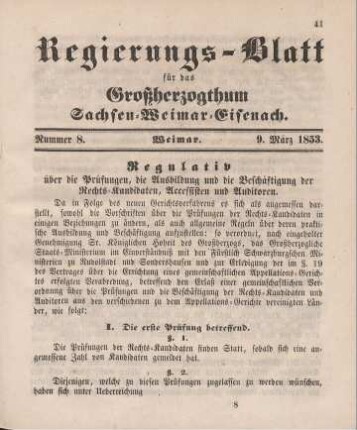 Nr. 8 : 9. März 1853