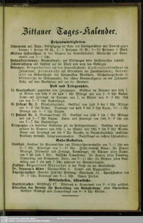 Zittauer Tages-Kalender