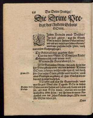 Die Dritte Predigt/ des Andern Gebots Gottes.
