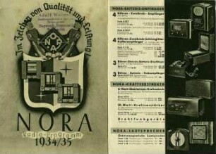 Nora Radio - Im Zeichen von Quallität und Leistung, Programm 1934 / 35