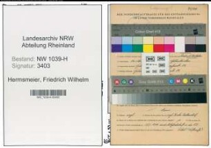 Entnazifizierung Friedrich Wilhelm Hermsmeier , geb. 26.03.1912 (Beifahrer)