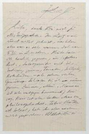 Brief von Raoul Hausmann an Elfriede Hausmann. [Dresden]