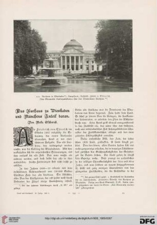 Das Kurhaus zu Wiesbaden und Münchens Anteil daran