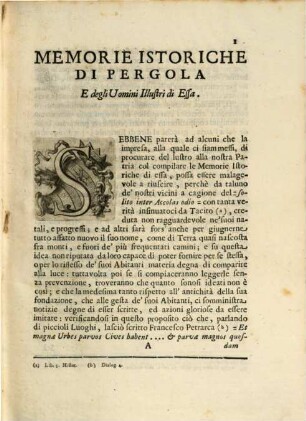 Memorie istoriche di Pergola e degli uomini illustri di essa