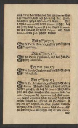 Den 24ten Juny 173