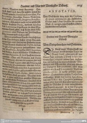 Hundert und Vier und Viertzigster Discurß. Von Spiegelmachern und Polierern.