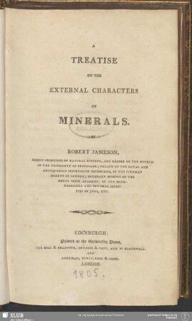 A Treatise On The External Characters Of Minerals