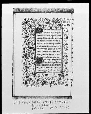 Fragment eines Stundenbuches — Initialen und Bordüre, Folio 19recto