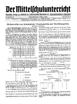 Mathematisches aus Familienkunde, Vererbungskunde und Bevölkerungslehre : (Fortsetzung und Schluß)