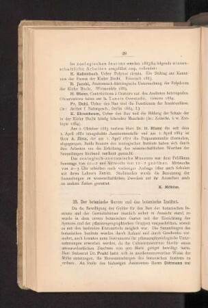23. Der botanische Garten und das botanische Institut.