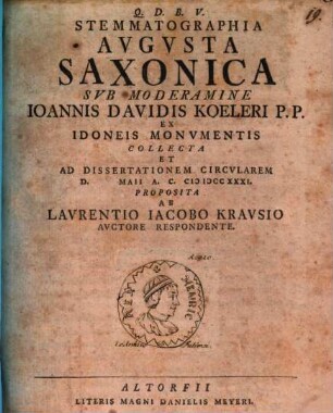 Stemmatographia Avgvsta Saxonica