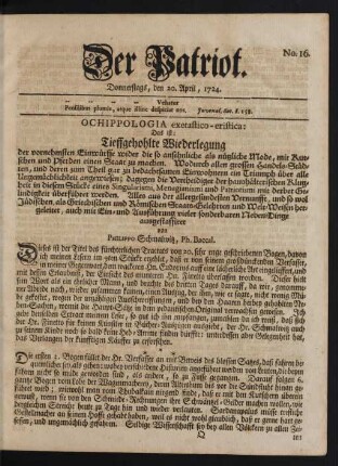 No. 16. Donnerstags, den 20. April, 1724