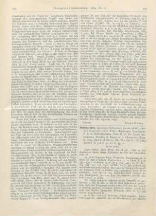 550-558 [Rezension] Analecta sacra Spicilegio Solesmensi parata edidit Joannes Baptista Card. Pitra, Episcopus Tusculanus S. E. R. Bibliothecarius. Tom. II. III. IV. Dritter Artikel