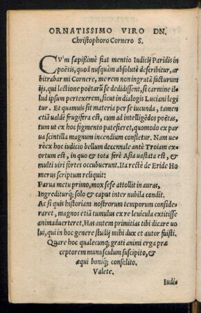 Ornatissimo Viro Dn. Christophoro Cornero S.