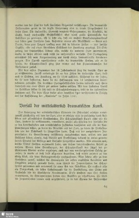 Verfall der mittelalterlich dramatischen Kunst