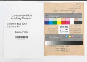 Entnazifizierung Peter Lauer , geb. 25.01.1900 (Founierer)