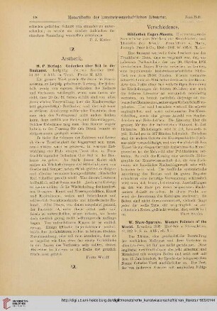 [Rezension von: H. P. Berlage, Gedanken über Stil in der Baukunst]