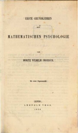 Erste Grundlehren der mathematischen Psychologie