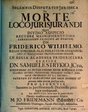 De morte loco iurisiurandi