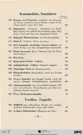 Textilien, Teppiche (Nr. 164-181)