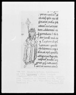 König Salomo als Initiale I; cod. membr. XVIII: Augustinus. Expositio in Psamlmos 51-100, Folio 124verso