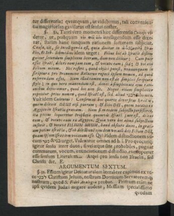 Argumentum Sextum.