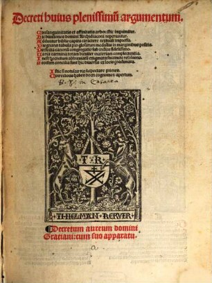 Decretum aureum domini Gratiani : cum suo apparatu