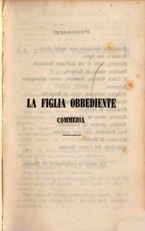 La figlia obbediente : commedia di tre atti in prosa