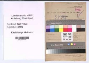 Entnazifizierung Heinrich Kirchkamp , geb. 05.03.1898 (Bauunternehmer)