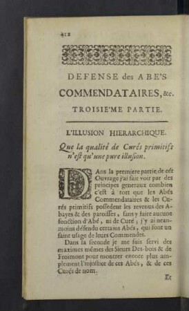 Troisième Partie.