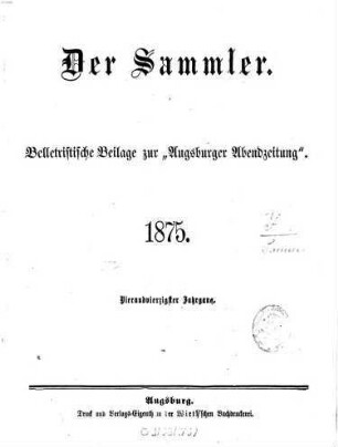Der Sammler. 44. 1875