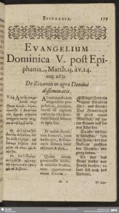 Evangelium Dominica V. post Epiphania