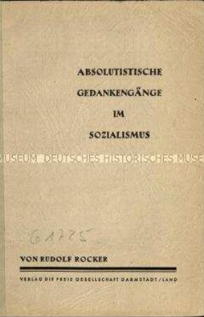 Sozialismuskritische Schrift von Rudolf Rocker