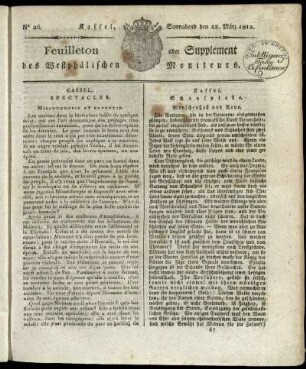 No. 26, Sonnabend den 28. Maerz 1812