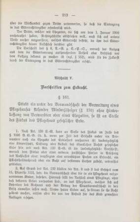 Abschnitt V. Vorschriften zum Erbrecht