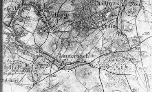 Stolpen-Lauterbach. Landkarte, 1880