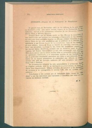 Studium - Organo de la Federación de Estudiantes