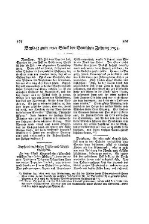 Beylage zum 10ten Stück der Deutschen Zeitung 1791
