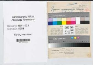 Entnazifizierung Hermann Koch , geb. 10.09.1902 (Ingenieur)