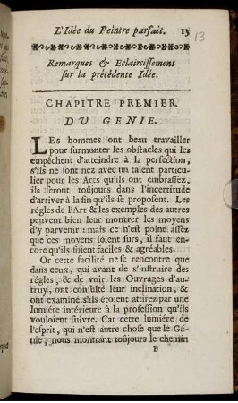 Chapitre Premier. Du Génie