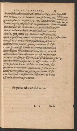 Sequitur tabula Substantiae.