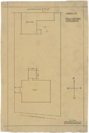 Billing, Hermann; Karlsruhe, Nördl. Hildapromenade 3/ Maximiliansstraße; Villa von Schwedler (Villa Billing) - Lageplan