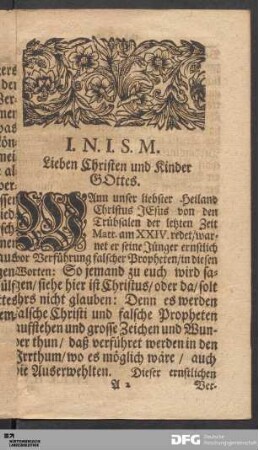 Lieben Christen und Kinder GOttes...