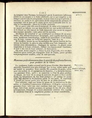 Nouveaux perfetionnemens dans le procédé du professeur Leslie, pour produire de la Glace