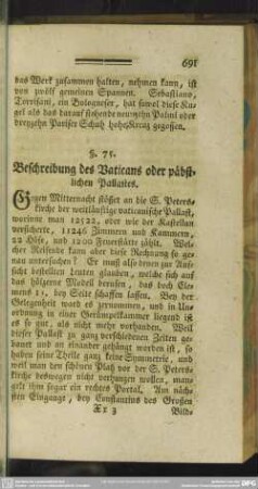 §. 75. Beschreibung des Vaticans oder päbstlichen Pallastes